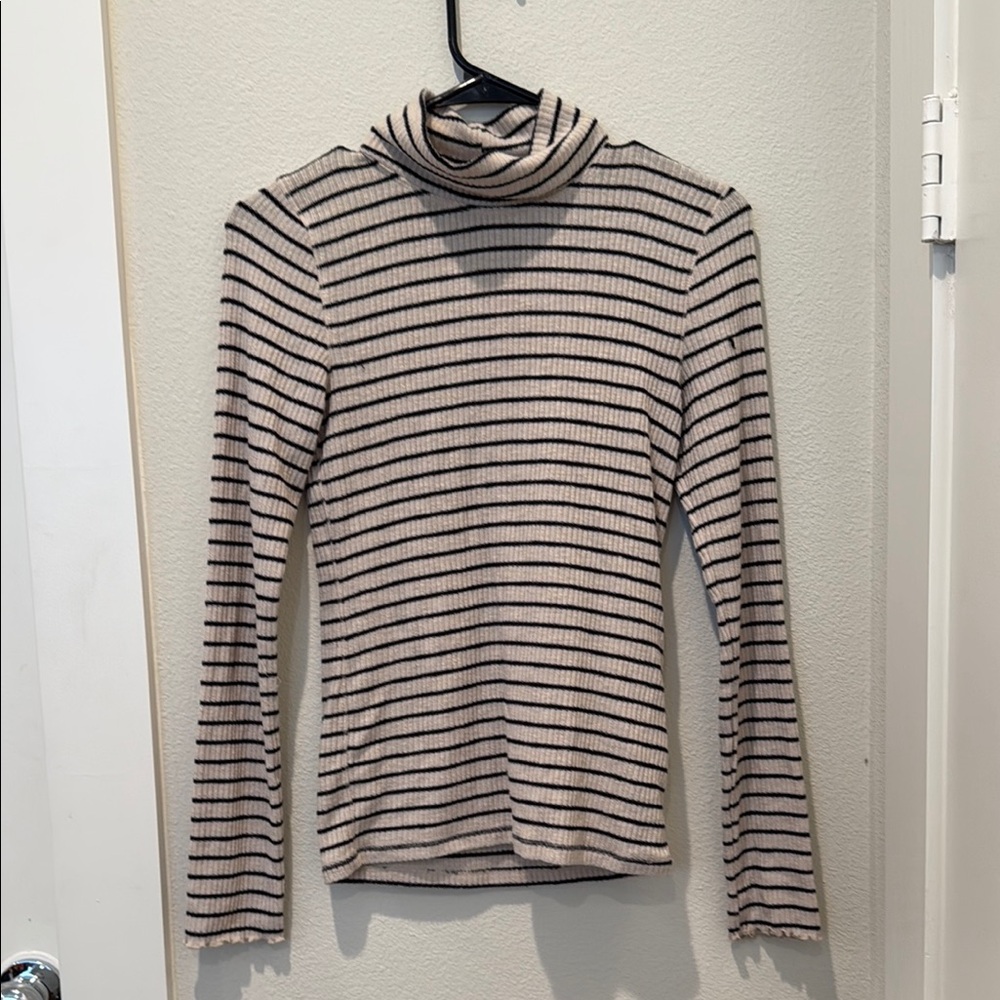 Striped Abercrombie Turtleneck Long Sleeve Top